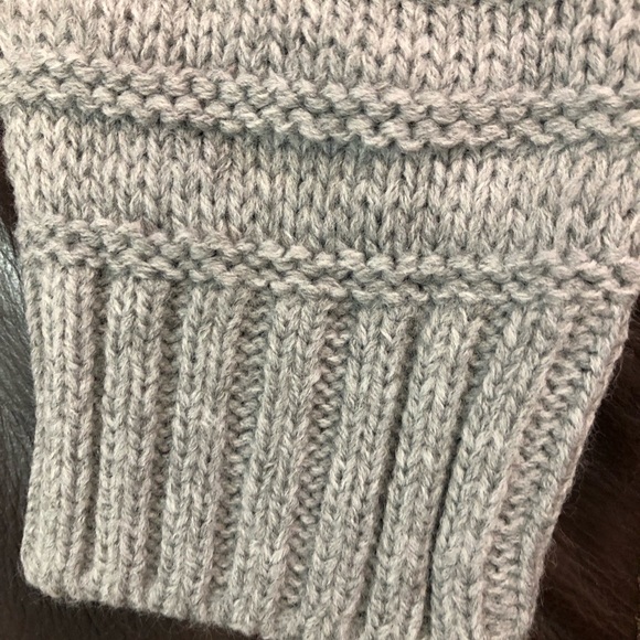 Practical Grey Wool Turkish Sweater stretch crew neck Red Roza Brand rib cuff - Picture 5 of 10